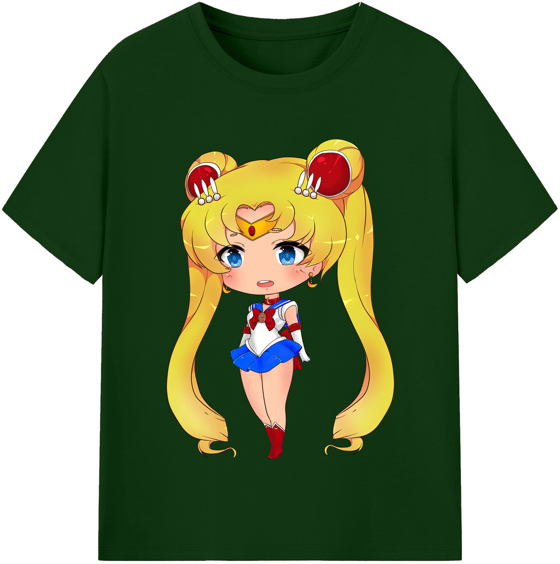（画像用） 美少女戦士セーラームーン 月野 うさぎ つきの うさぎ Sailor Moon Tsukino Usagi 綿100％半袖Tシャツ（フロントプリント）